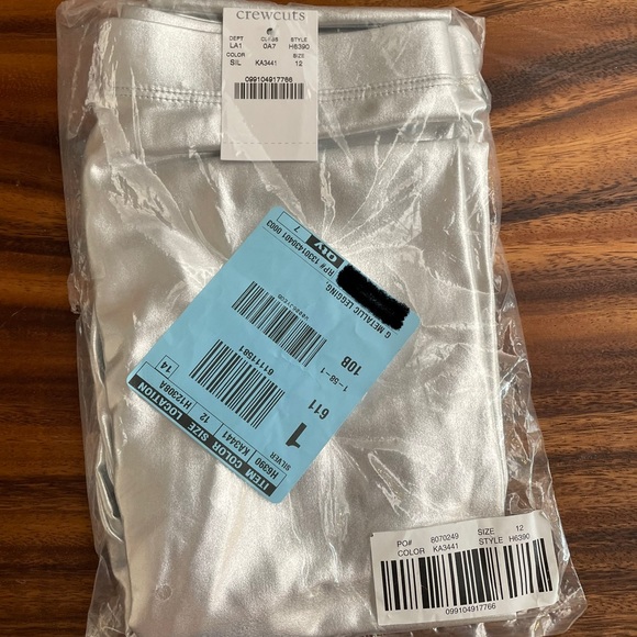 NWT 2pairs JCREW METALLIC LEGGINGS NEVER OPENED SOLD OUT ONLINE GIRLS SIZE 10/12 - Picture 2 of 5
